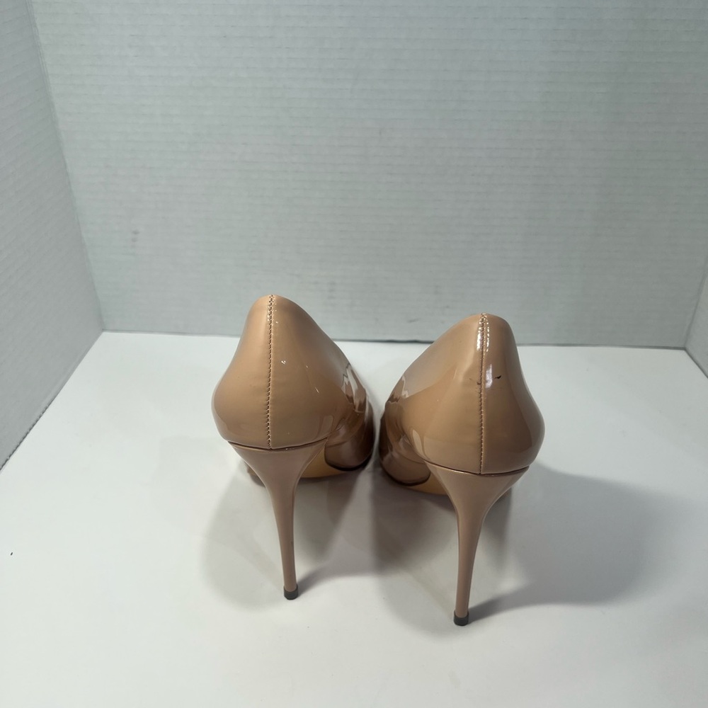 Liliana Blush/ Nude/ Beige Patent Pointed-Toe Stiletto Pumps - Picture 4 of 5